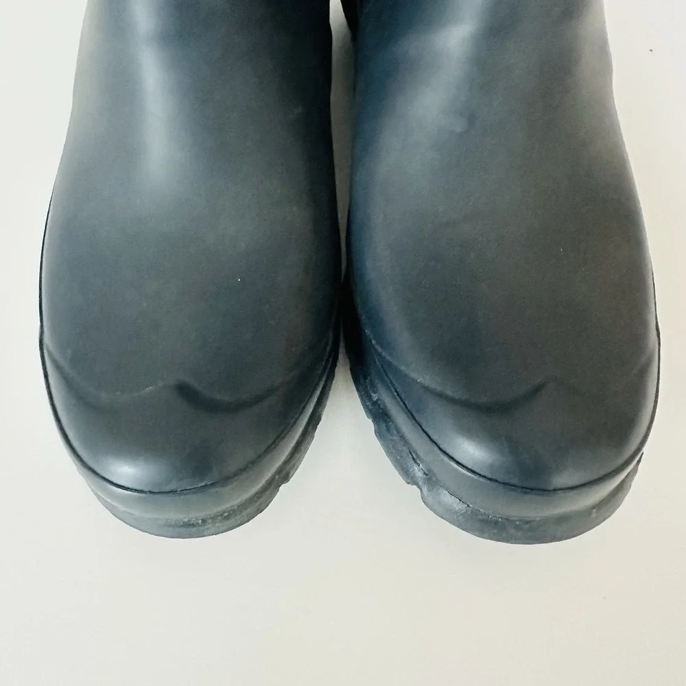 Hunter Rain Boots Youth Size 4B/5G Blue Wellington Kids Matte Waterproof Rubber
